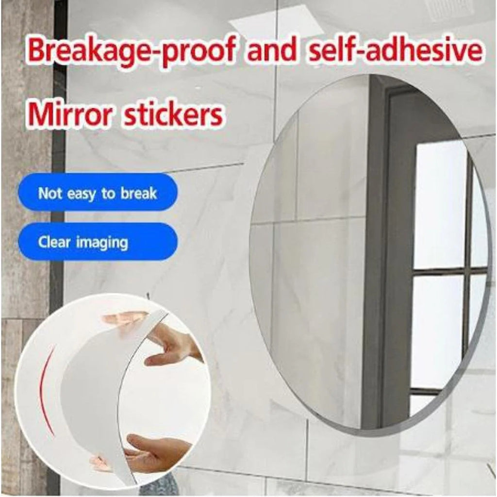 Oval Acrylic Mirror 20×30cm | No-Drill Wall-Mounted Shatterproof Makeup Mirror | Lightweight Bathroom Vanity Mirror for Bedroom, Living Room, Study, Dorm Room & Dressing Table | Dorm Room Essentials