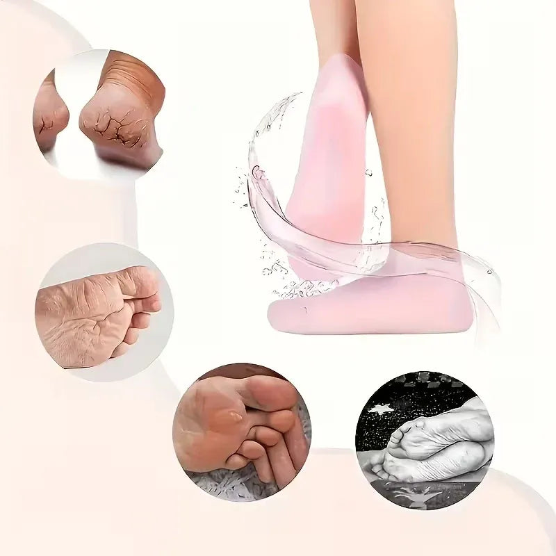 Premium Silicone Moisturizing Foot Care Socks – Hydrating Gel-Lined Socks for Dry & Cracked Heels | Reusable Softening Therapy for Men & Women