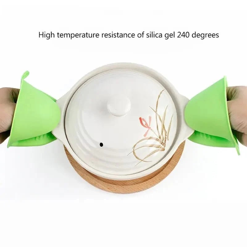 Hot Selling Colorful Safety Kitchen Silicone Oven Mitts silicone Pot Holder Oven Mitts Finger Protector