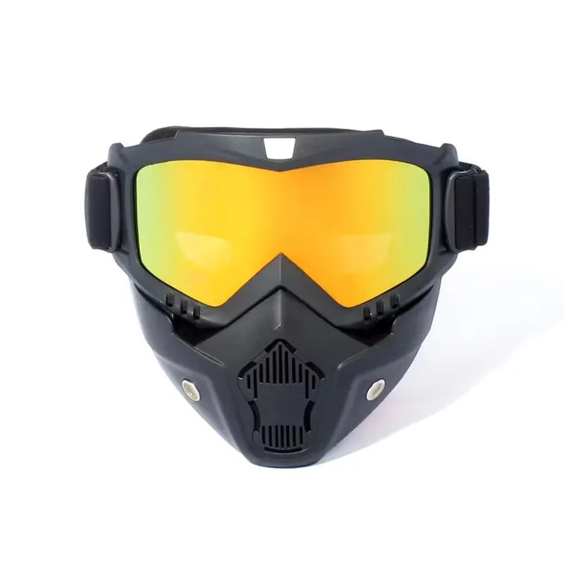 Anti-Fog Full Face Protective Mask with Integrated Goggles – Tactical Windproof & Impact-Resistant Shield for Cycling, Sports & Outdoor Activities