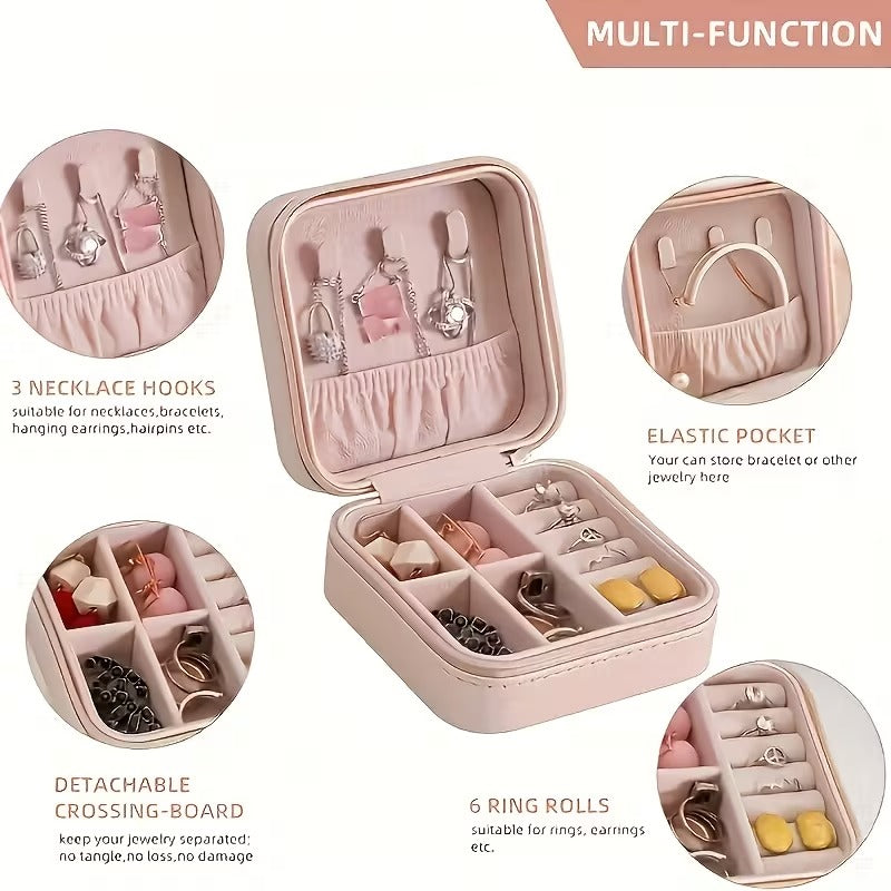 Organizer Bag, Perfect for Storing Various Travel Items Like Jewelry - a Portable Mini Travel Storage Box That Can Hold Necklaces, Earrings, And Ring Jewelry Boxes - an Ideal Gift for Women, Perfect for Valentine'S Day.