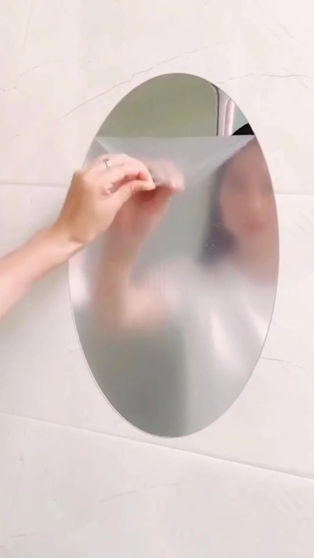 Oval Acrylic Mirror 20×30cm | No-Drill Wall-Mounted Shatterproof Makeup Mirror | Lightweight Bathroom Vanity Mirror for Bedroom, Living Room, Study, Dorm Room & Dressing Table | Dorm Room Essentials