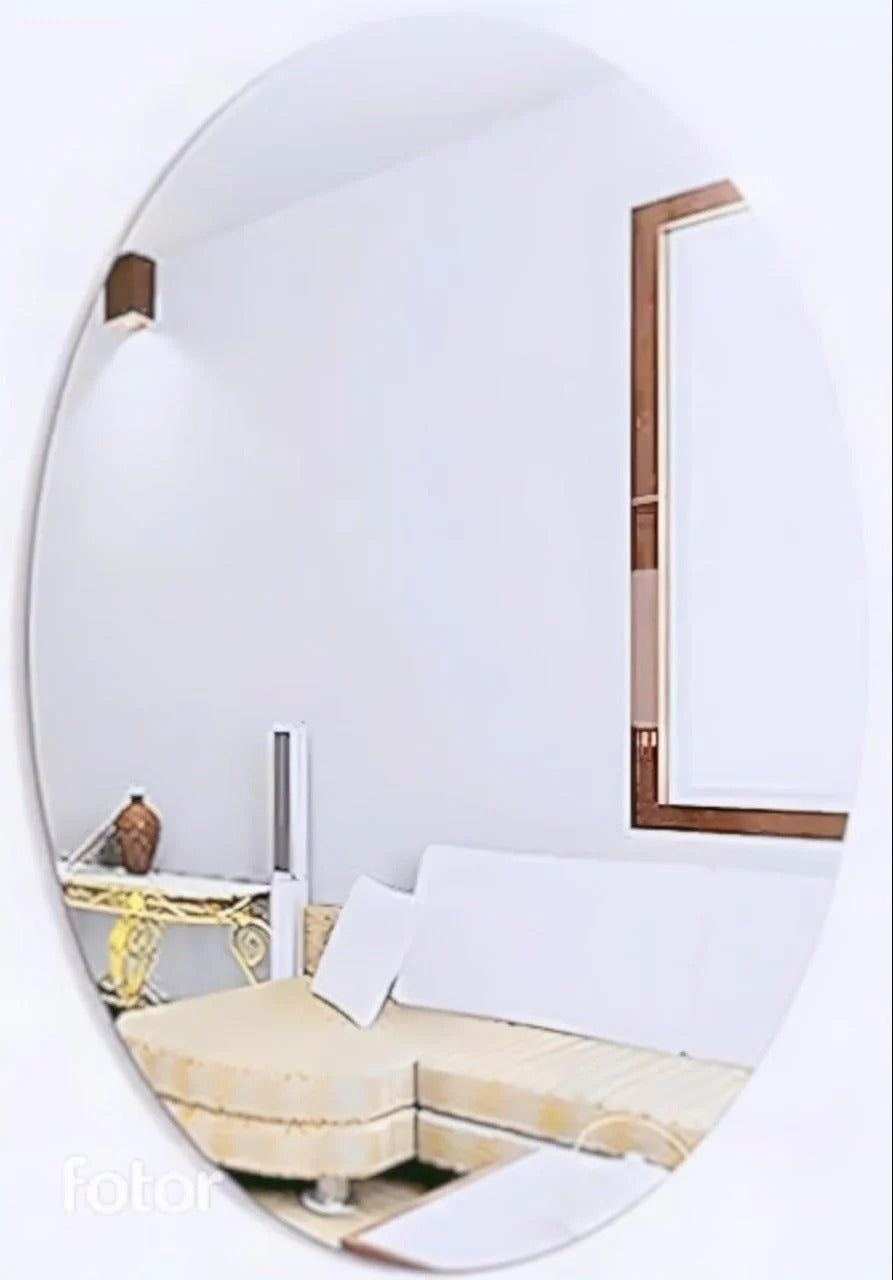 Oval Acrylic Mirror 20×30cm | No-Drill Wall-Mounted Shatterproof Makeup Mirror | Lightweight Bathroom Vanity Mirror for Bedroom, Living Room, Study, Dorm Room & Dressing Table | Dorm Room Essentials