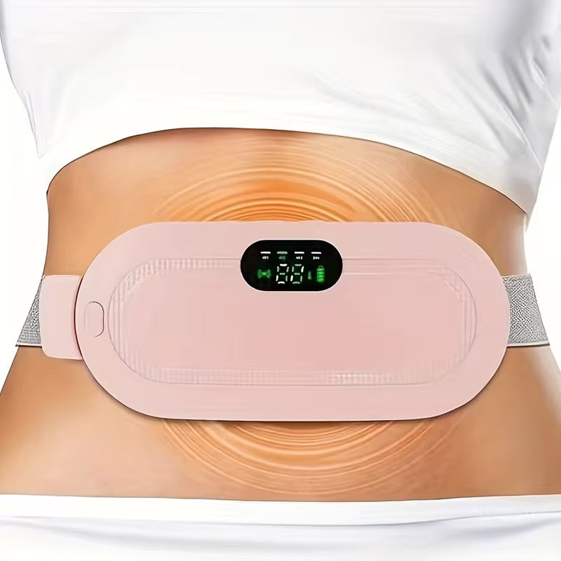 New Portable Cordless Heating Pad, Menstrual Heat Pad with 3-Temperature Settings & 4 Massage Modes, Fast-Heating Electric Back and Abdomen Warmer for Women and Girls