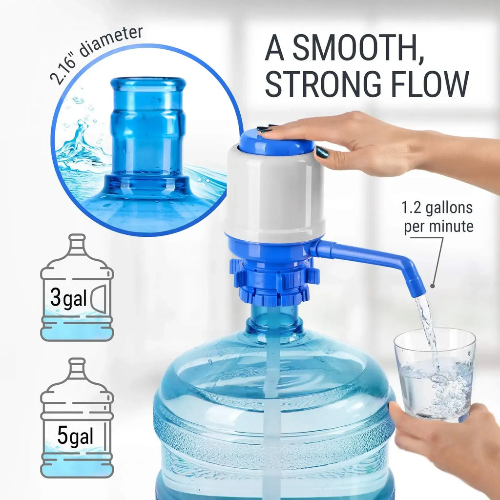 Manual Hand Press Water Dispenser Pump – Universal Mineral Water Bottle Pump for 19L Bottles | Easy Drinking Water Dispenser for Home, Office & Outdoor Use