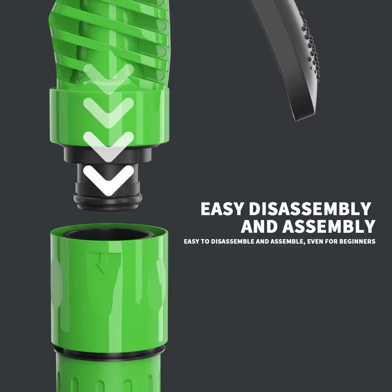 Expandable Garden Hose with 7-in-1 Adjustable High Pressure Nozzle, 7.62-60.96meter Retractable Water Hose for Car Washing, Plant Care, Lawn Irrigation, Green Flexible Hose with Connector