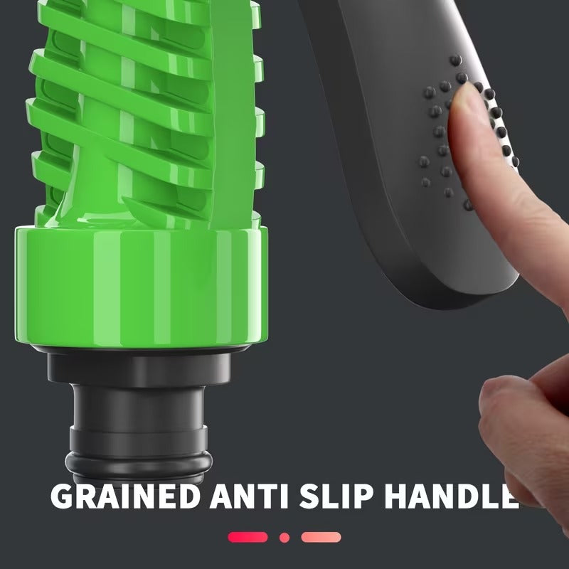 Expandable Garden Hose with 7-in-1 Adjustable High Pressure Nozzle, 7.62-60.96meter Retractable Water Hose for Car Washing, Plant Care, Lawn Irrigation, Green Flexible Hose with Connector