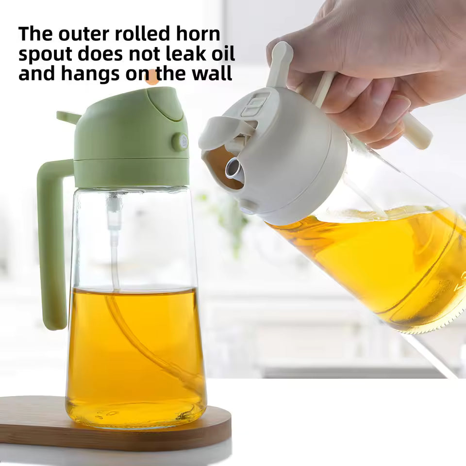 500ml Kitchen Glass Oil Spray Bottle for BBQ Baking Picnic Refillable Mist Dispenser for Cooking Olive Oil Vinegar