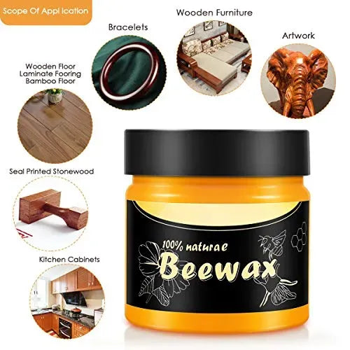Beeswax Furniture Polish ,Wood Seasoning Beeswax - Natural Wood Wax Traditional Beeswax Polish for Wood & Furniture ,Beeswax Wood Polish and Cleaner for Furniture Care (85g)