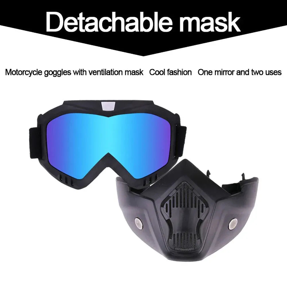 Anti-Fog Full Face Protective Mask with Integrated Goggles – Tactical Windproof & Impact-Resistant Shield for Cycling, Sports & Outdoor Activities
