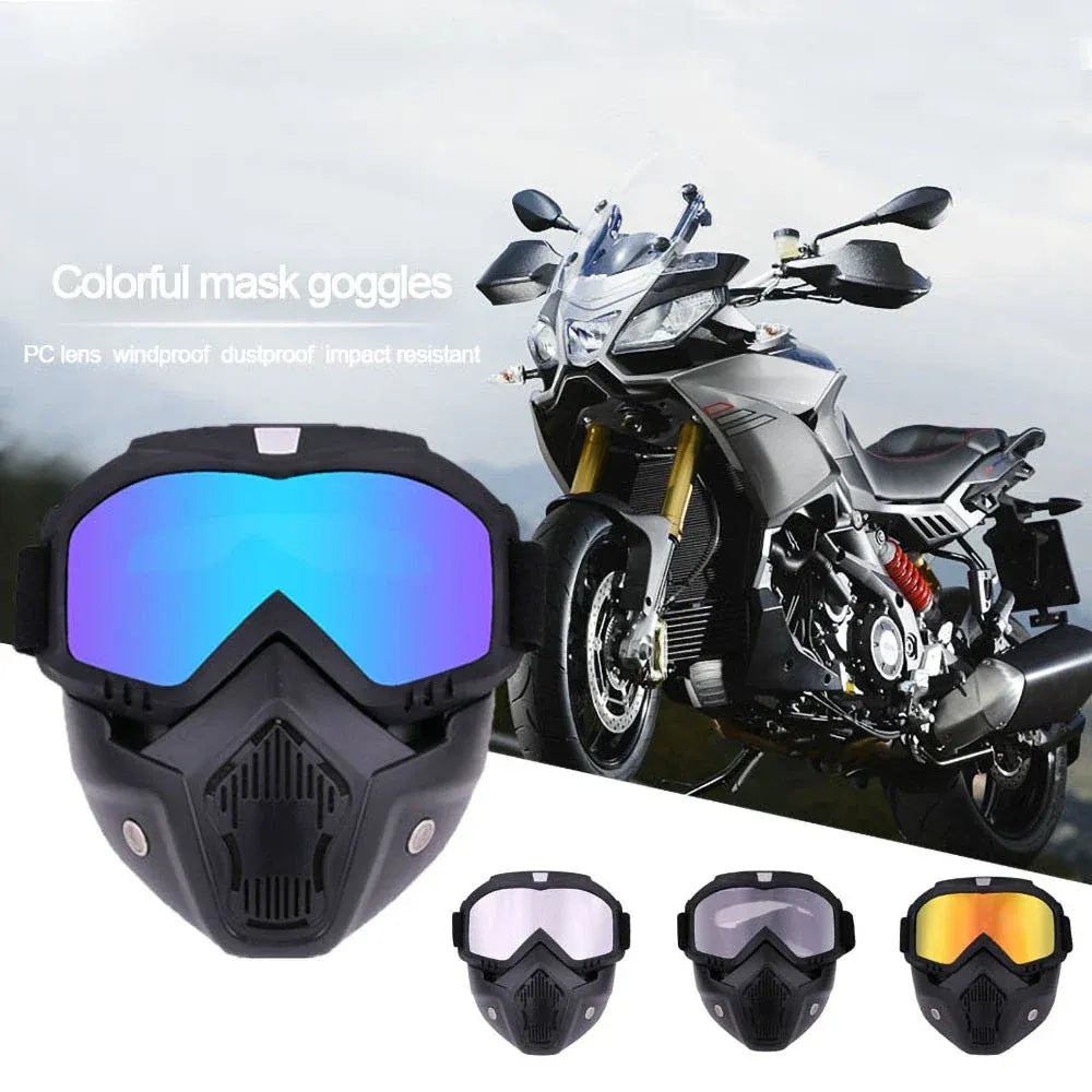 Anti-Fog Full Face Protective Mask with Integrated Goggles – Tactical Windproof & Impact-Resistant Shield for Cycling, Sports & Outdoor Activities