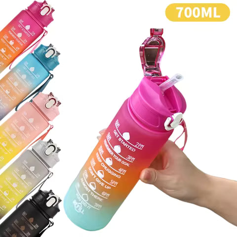 800ML Large Capacity Sports Water Bottle Leak Proof Plastic Drinking Cup With Scale Suitable For Travel Fitness Leakproof