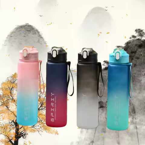 800ML Large Capacity Sports Water Bottle Leak Proof Plastic Drinking Cup With Scale Suitable For Travel Fitness Leakproof