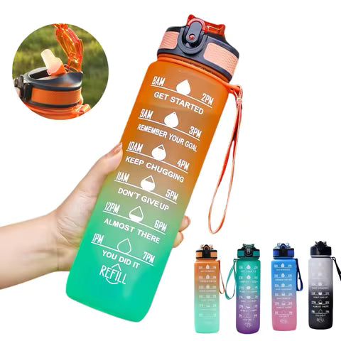 800ML Large Capacity Sports Water Bottle Leak Proof Plastic Drinking Cup With Scale Suitable For Travel Fitness Leakproof