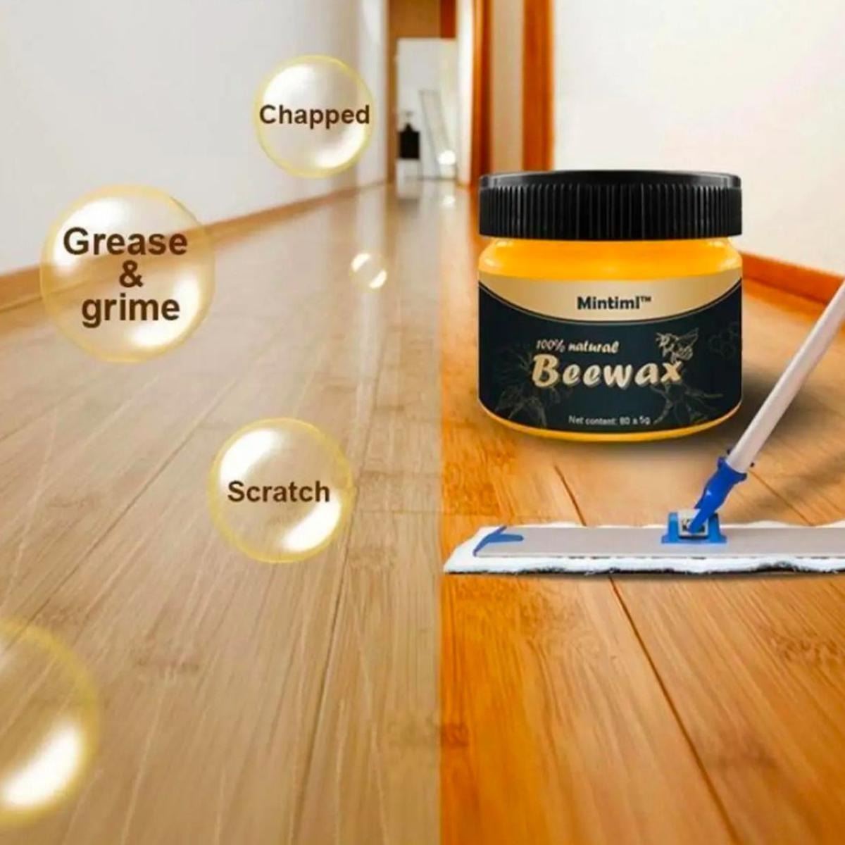 Beeswax Furniture Polish ,Wood Seasoning Beeswax - Natural Wood Wax Traditional Beeswax Polish for Wood & Furniture ,Beeswax Wood Polish and Cleaner for Furniture Care (85g)