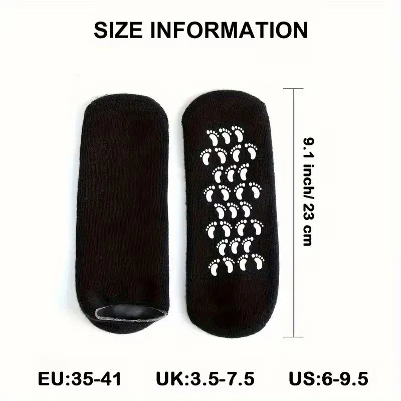 Soft Gel Moisturizing Foot Care Socks with Gel Mask Sleeves & Relaxing Massage Stick – Spa Kit for Dry Feet & Cracked Heels | Reusable Heel Protector Socks for Men & Women