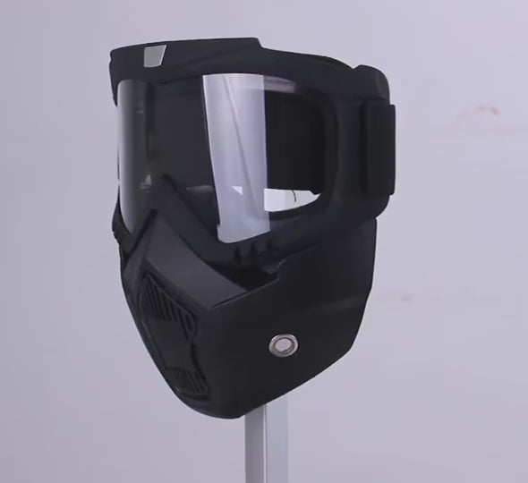 Anti-Fog Full Face Protective Mask with Integrated Goggles – Tactical Windproof & Impact-Resistant Shield for Cycling, Sports & Outdoor Activities