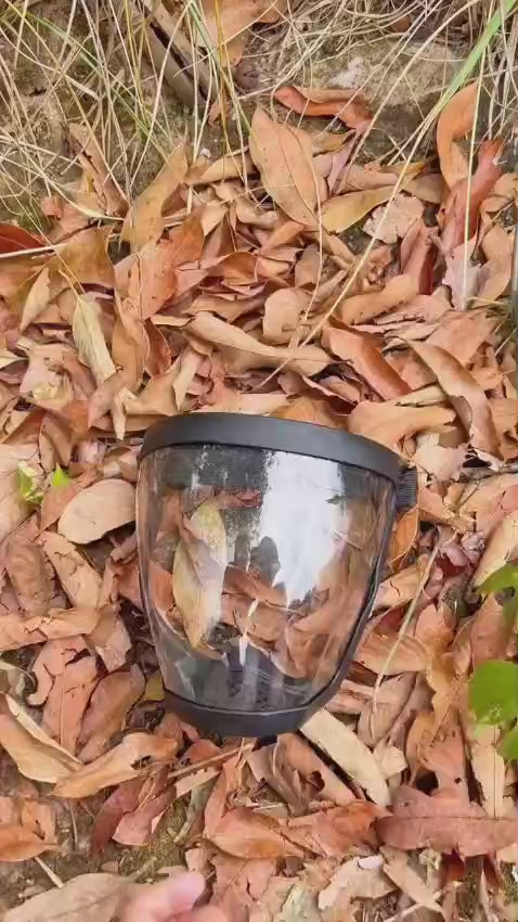 Adjustable Full-Face Protective Shield – Ultimate Protection from Cold Wind, Rain, Dust & Smog | Durable Plastic Mask with Transparent Visor | Heat & Impact-Resistant Safety Shield with Easy Drawstring Closure