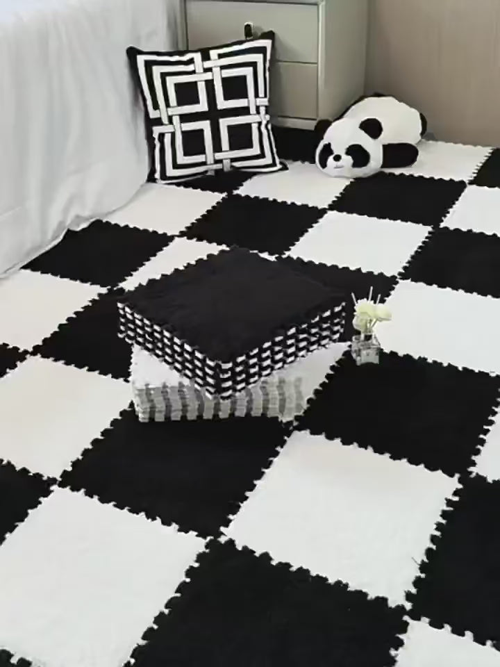 Soft Plush Warm Carpet Baby Play Mat Baby Bedroom Patchwork Carpet EVA Foam Interlocking Sports Floor Tiles Baby Warm Game Mat