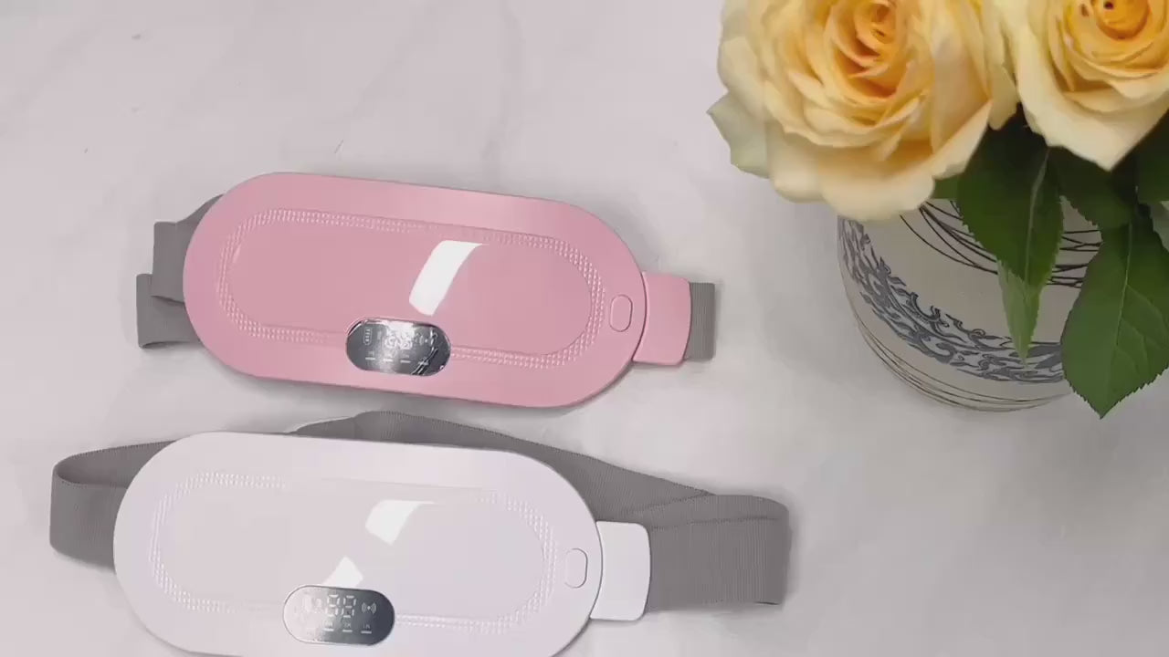 New Portable Cordless Heating Pad, Menstrual Heat Pad with 3-Temperature Settings & 4 Massage Modes, Fast-Heating Electric Back and Abdomen Warmer for Women and Girls