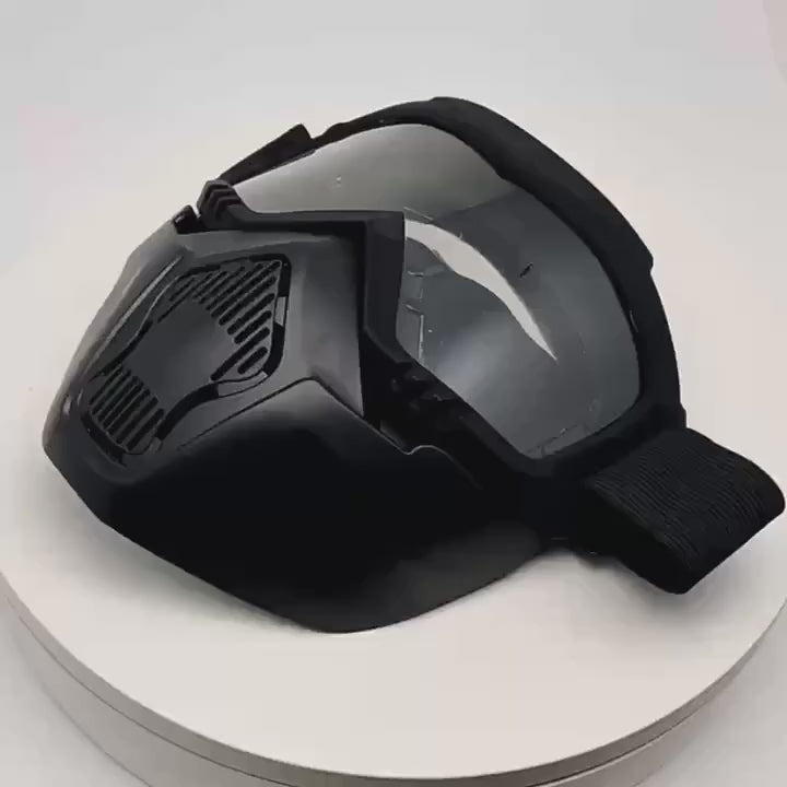 Anti-Fog Full Face Protective Mask with Integrated Goggles – Tactical Windproof & Impact-Resistant Shield for Cycling, Sports & Outdoor Activities