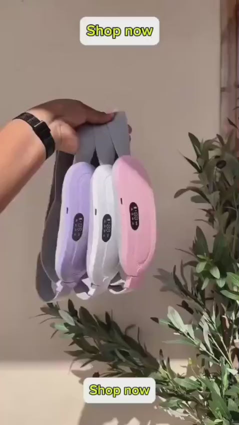 New Portable Cordless Heating Pad, Menstrual Heat Pad with 3-Temperature Settings & 4 Massage Modes, Fast-Heating Electric Back and Abdomen Warmer for Women and Girls