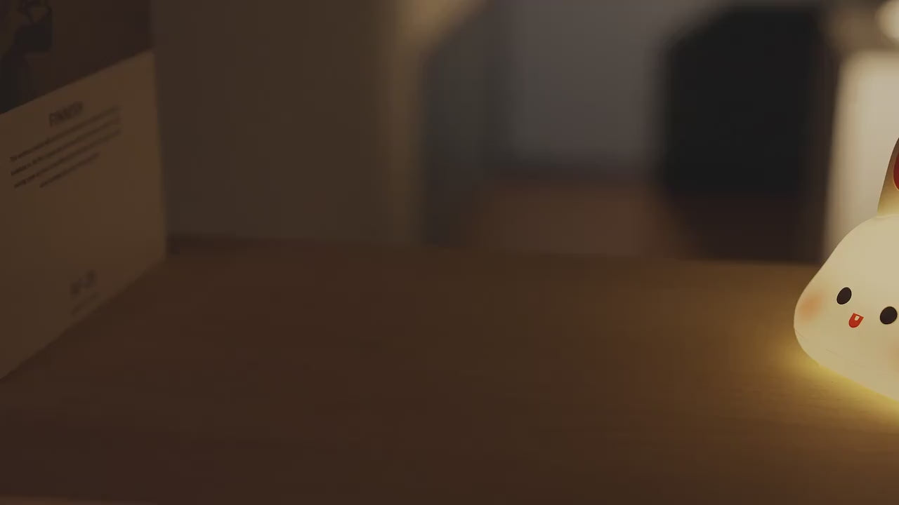 Large Face Rabbit Night Light with USB Rechargeable Battery & 3-Level Dimmable Control - Cute Bunny-Themed Bedside Lamp with Soft Glow, USB-Powered Operation