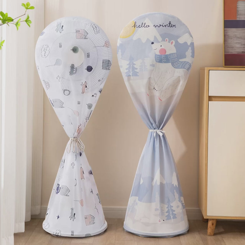 Pedestal Fan Floor Fan Cover Washable Waterproof Dustproof Standing Round Electric Fan Protective Cover Household Universal Storage Cover