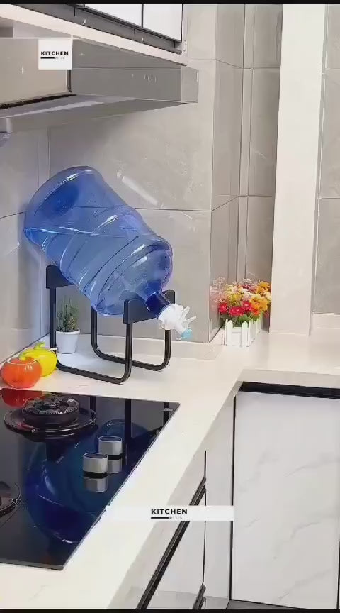 Heavy-Duty Metal Water Bottle Stand for 19L Capacity Water Bottle + Water Dispenser Tap (Nozzle Included)