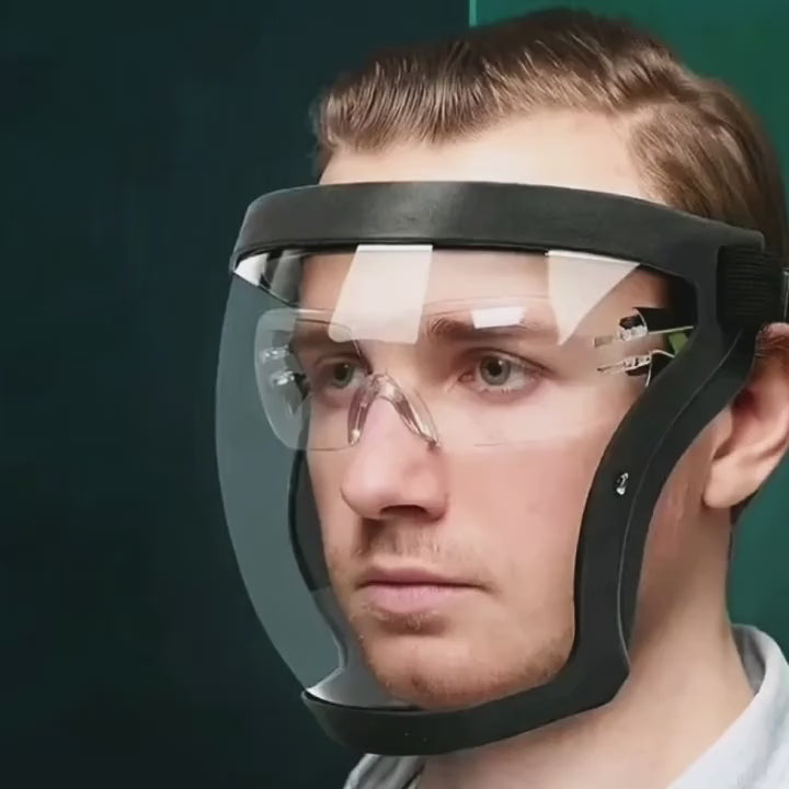 Adjustable Full-Face Protective Shield – Ultimate Protection from Cold Wind, Rain, Dust & Smog | Durable Plastic Mask with Transparent Visor | Heat & Impact-Resistant Safety Shield with Easy Drawstring Closure