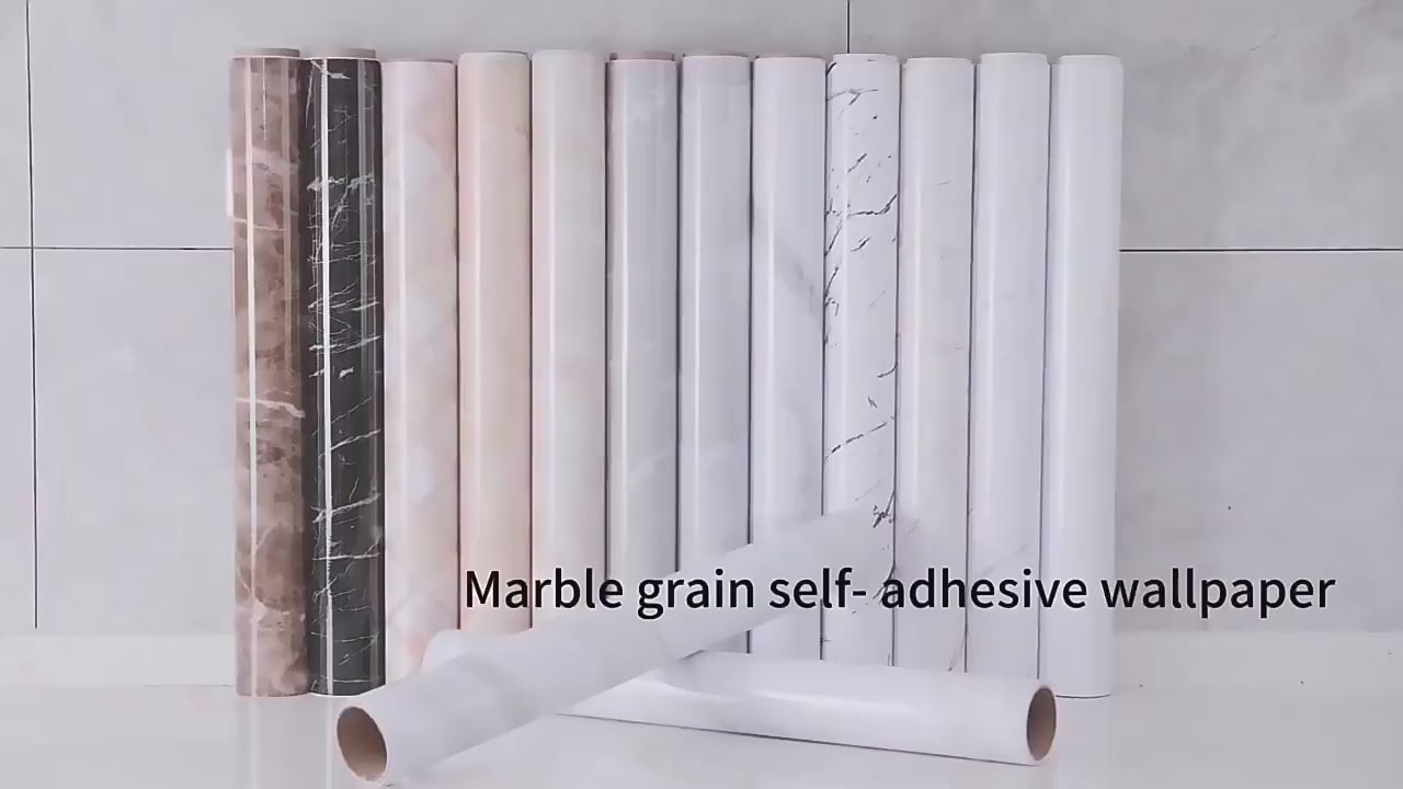 Glossy Black Marble Sticker PVC Self Adhesive Marble Wallpaper Peel And Stick Removable for Kitchen Cabinet