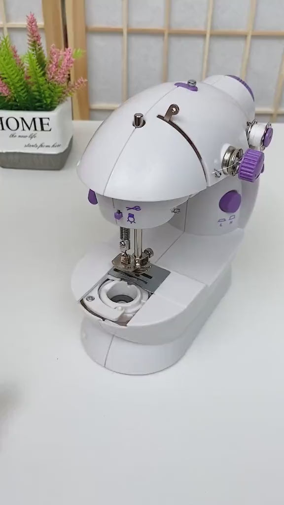 Portable Mini Electric Sewing Machine with Built-In LED Light – Compact & Lightweight Home Fabric Repair Tool