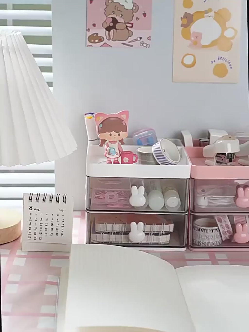 Small Desk Organizer With Drawer, Office Desktop Storage Box, Makeup Organizer, Business Card/Pen/Pencil/Mobile Phone/Stationery