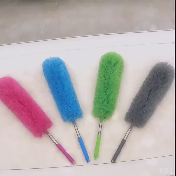 Extendable Microfiber Duster, Stainless Steel Telescoping Handle, Scratch-Proof Elbow, Bendable And Reusable Head for Efficient Furniture Removal, Washable Duster Brush, Suitable for Ceilings, Fans, Furniture, Living Rooms