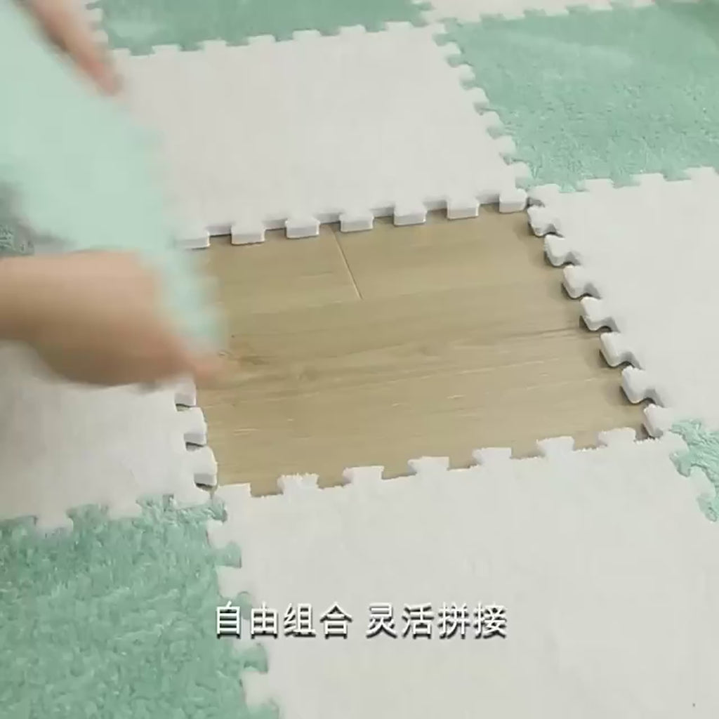 Soft Plush Warm Carpet Baby Play Mat Baby Bedroom Patchwork Carpet EVA Foam Interlocking Sports Floor Tiles Baby Warm Game Mat