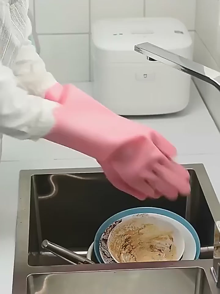 Silicone Dishwashing Gloves with Eco Friendly Multi Purpose for Kitchen Pet Bath Car Cleaning Waterproof Kitchen Cleaning Tools