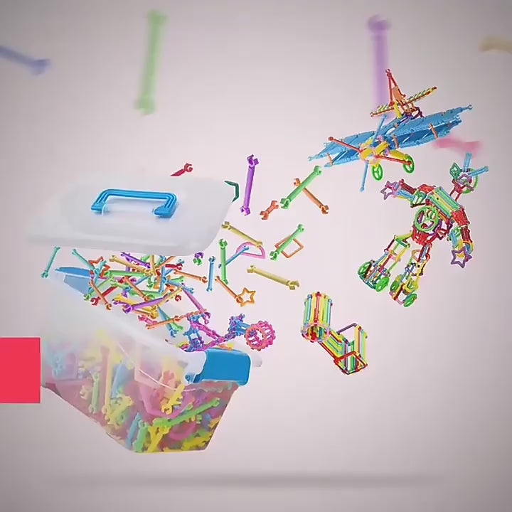 Children's Plastic Stick-Shaped Splicing Building Blocks DIY Play Fun Toys