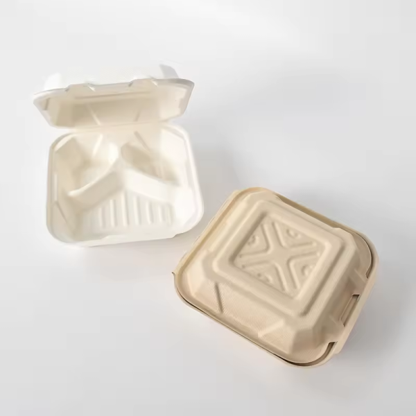 Biodegradable food container Compostable clamshell container Sugarcane bagasse food box Eco-friendly disposable containers Natural compostable takeout boxes Biodegradable clamshell box Sugarcane-based food packaging Compostable food packaging Eco-friendly takeout boxes Biodegradable sugarcane containers