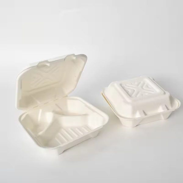 Biodegradable food container Compostable clamshell container Sugarcane bagasse food box Eco-friendly disposable containers Natural compostable takeout boxes Biodegradable clamshell box Sugarcane-based food packaging Compostable food packaging Eco-friendly takeout boxes Biodegradable sugarcane containers