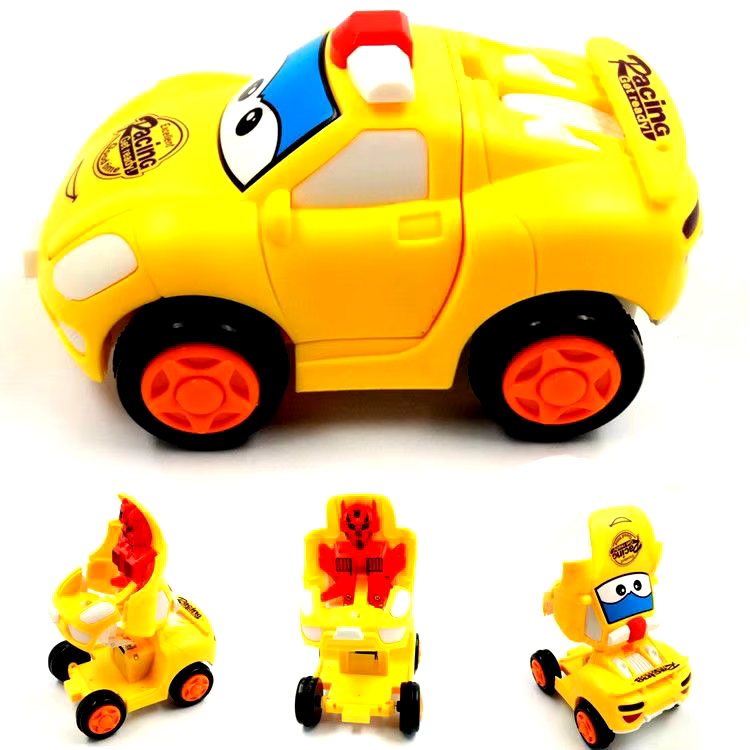 2 In 1 Impact Deformation Robot Toy Novelty Cartoon Children's Toys Car Transformation Form Toy Inertia Deformation Toy Car Gift