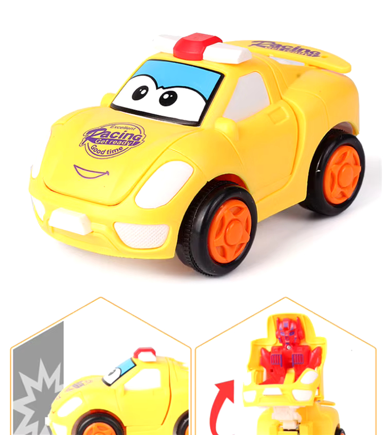 2 In 1 Impact Deformation Robot Toy Novelty Cartoon Children's Toys Car Transformation Form Toy Inertia Deformation Toy Car Gift