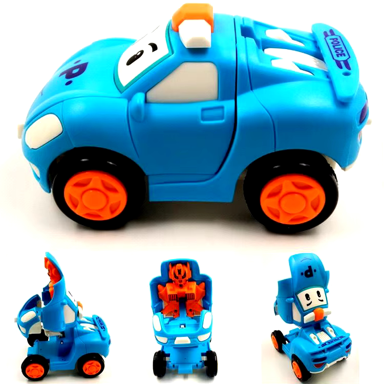 2 In 1 Impact Deformation Robot Toy Novelty Cartoon Children's Toys Car Transformation Form Toy Inertia Deformation Toy Car Gift