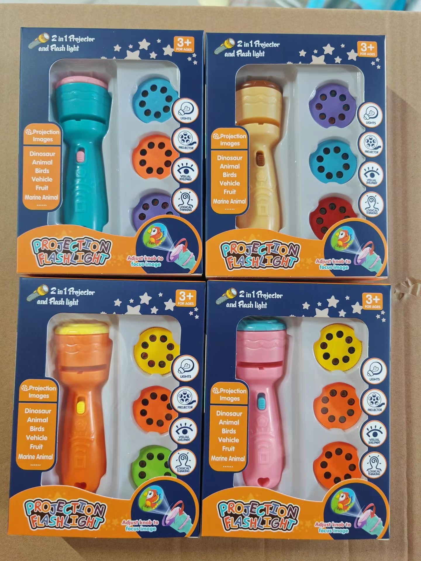 Children's Flashlight Lights Up Toys Early Education Cognitive Animals Marine Projection Flashlight