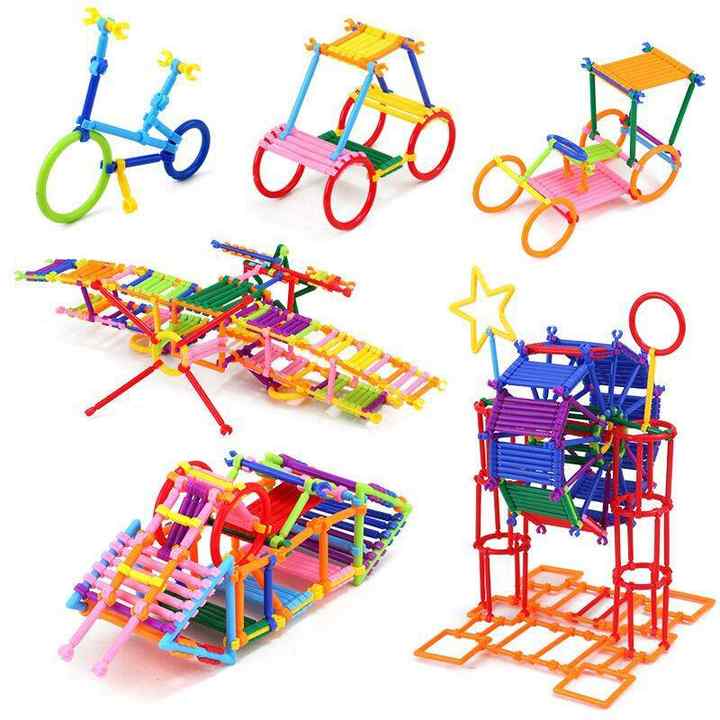 Children's Plastic Stick-Shaped Splicing Building Blocks DIY Play Fun Toys