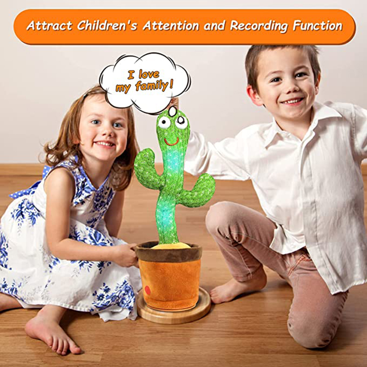 Hot Selling Electric Singing Dancing Saxophone Cactus Toys Recording Plush Toy Singing Dancing Cactus