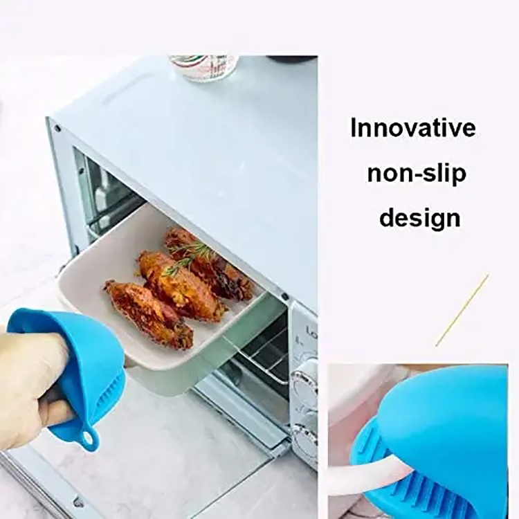 Hot Selling Colorful Safety Kitchen Silicone Oven Mitts silicone Pot Holder Oven Mitts Finger Protector