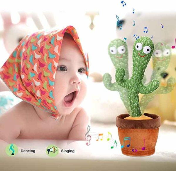 Hot Selling Electric Singing Dancing Saxophone Cactus Toys Recording Plush Toy Singing Dancing Cactus