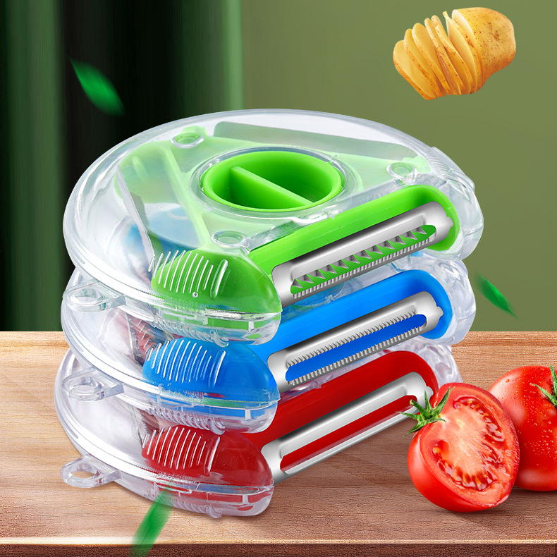 Kitchen 3 in 1 Multi-purpose Rotary Peeler Stainless Steel Potato Peeler Slicer Grater Fruit Peeler Vegetable Shredder