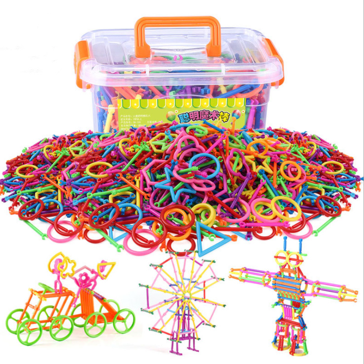 Children's Plastic Stick-Shaped Splicing Building Blocks DIY Play Fun Toys