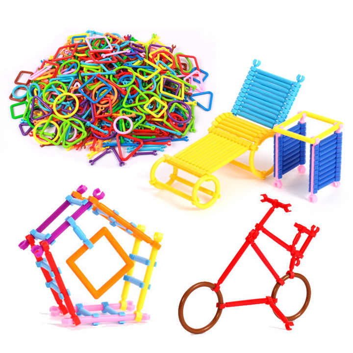 Children's Plastic Stick-Shaped Splicing Building Blocks DIY Play Fun Toys